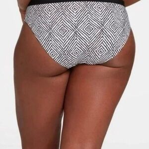 Calia Swimsuit Hipster Bikini Bottoms Women’s XL Black White Full Coverage NEW